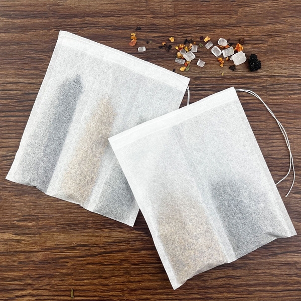 Combo 100 Túi lọc chia ngăn đựng thảo dược, gia vị, thiết kế có dây buộc - HVL