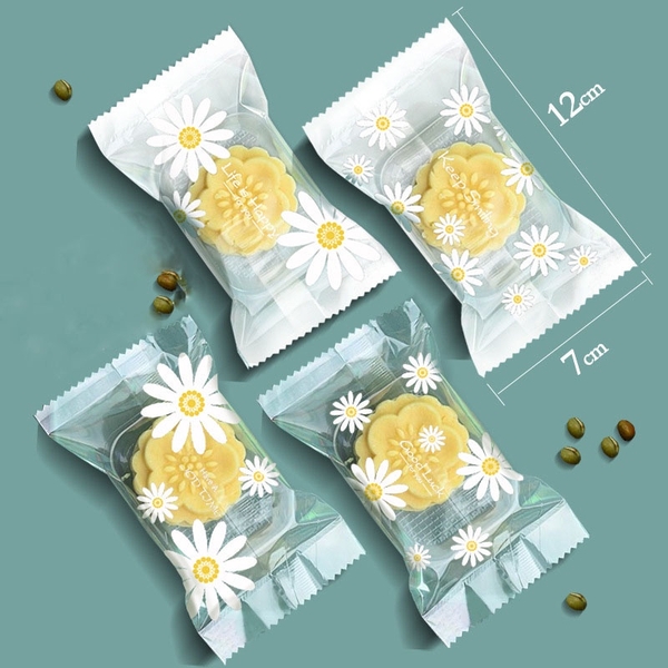 Túi đựng bánh kẹo thanh rong biển hàn miệng đựng bánh kẹo trắng mờ, kích thước 7x12- bao bì bánh kẹo - VUA BAO BÌ