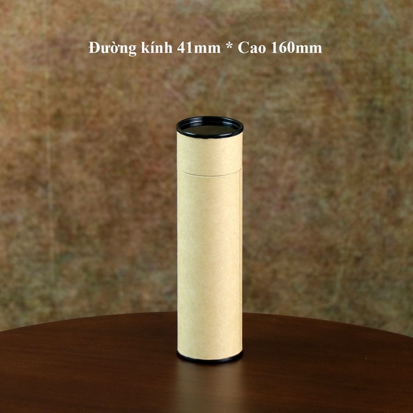 Hộp đựng trà, các loại hạt, đồ khô bằng giấy kraft nắp đen - HVL TEA