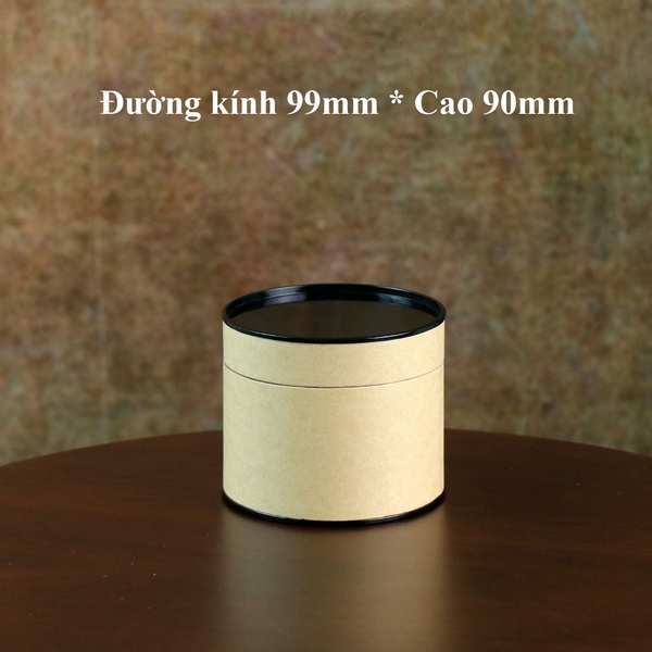 Hộp đựng trà, các loại hạt, đồ khô bằng giấy kraft nắp đen - HVL TEA