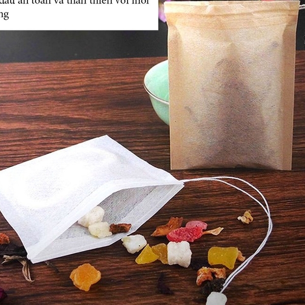 Combo 100 Túi lọc trà, thảo dược, cà phê bằng giấy có dây - HVL