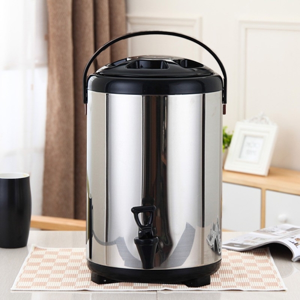 Thùng giữ nhiệt inox ủ trà sữa 3 lớp giữ nóng lạnh 8L-10L-12L - HVL TEA