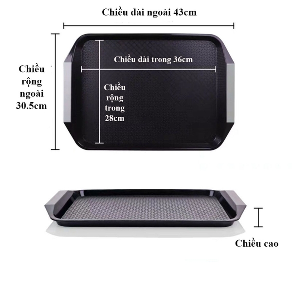 Khay, mâm chống trượt phục vụ nhà hàng bê thức ăn - HVL TEA
