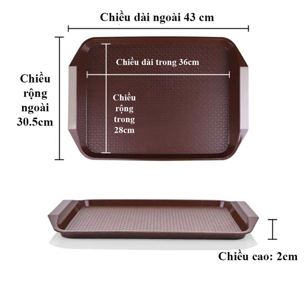 Khay, mâm chống trượt phục vụ nhà hàng bê thức ăn - HVL TEA