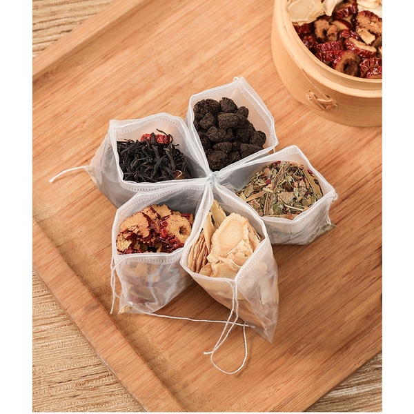 Combo 50 Túi Lọc Trà, Thảo Dược Có Dây Rút Chất Liệu Lưới An Toàn Nhiệt Độ Cao - HVL