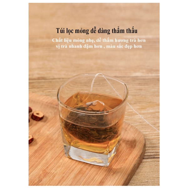 Combo 50 Túi Lọc Trà, Thảo Dược Có Dây Rút Chất Liệu Lưới An Toàn Nhiệt Độ Cao - HVL
