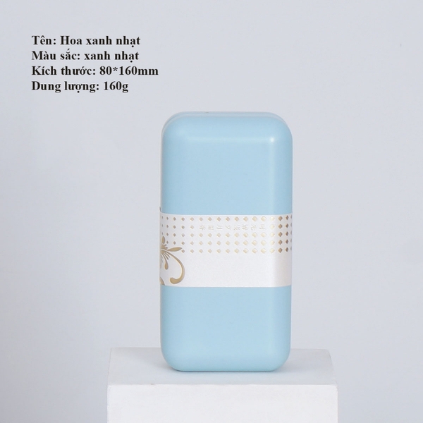 Hộp thiếc đựng trà cạnh tròn hoạ tiết hoa - HVL TEA