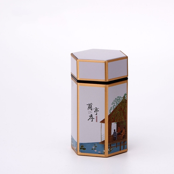Hộp đựng trà lục giác, bằng thép cao cấp - HVL TEA