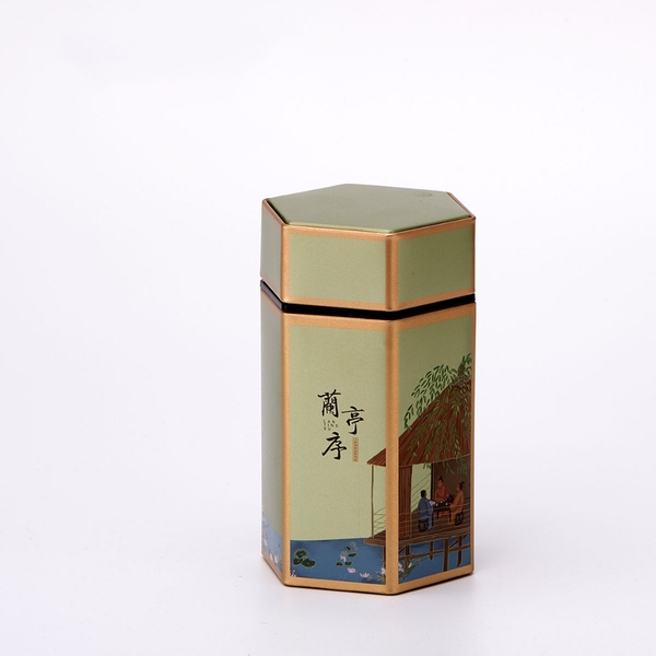 Hộp đựng trà lục giác, bằng thép cao cấp - HVL TEA