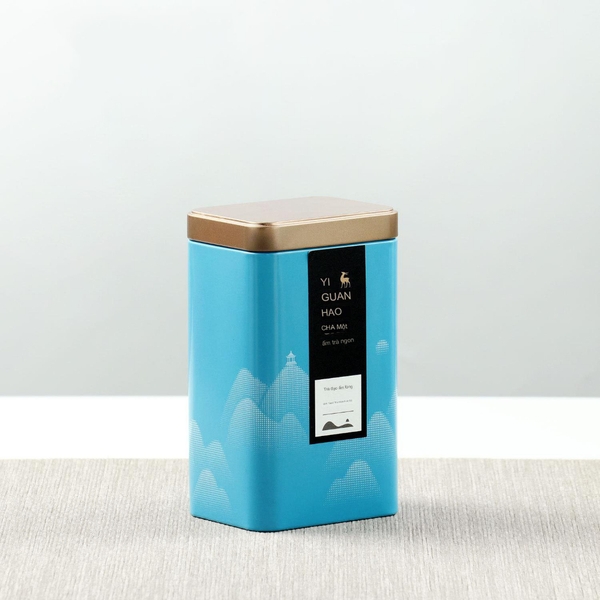 Hộp Thiếc Đựng Trà Hình Chữ Nhật Họa Tiết Hoa - HVL TEA Cao Cấp