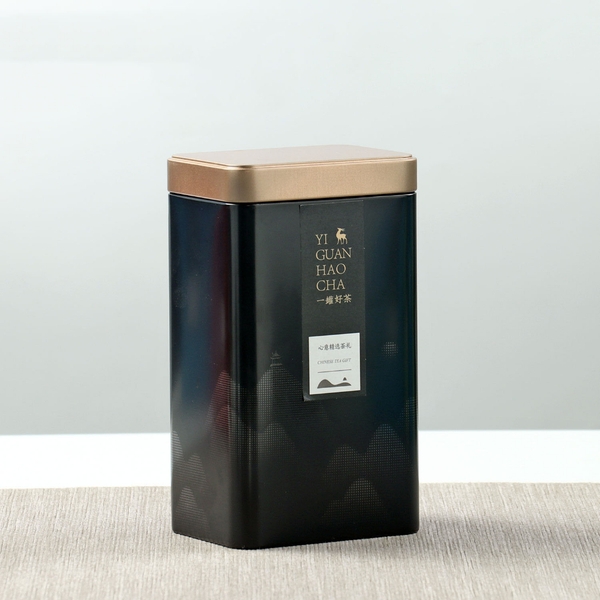 Hộp Thiếc Đựng Trà Hình Chữ Nhật Họa Tiết Hoa - HVL TEA Cao Cấp