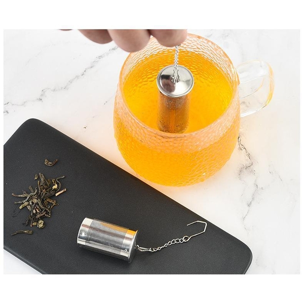 Dụng Cụ Lọc Trà Bằng Inox 304 Có Nắp, Lưới Lọc Trà Hình Trụ Cao Cấp Không Rỉ - HVL