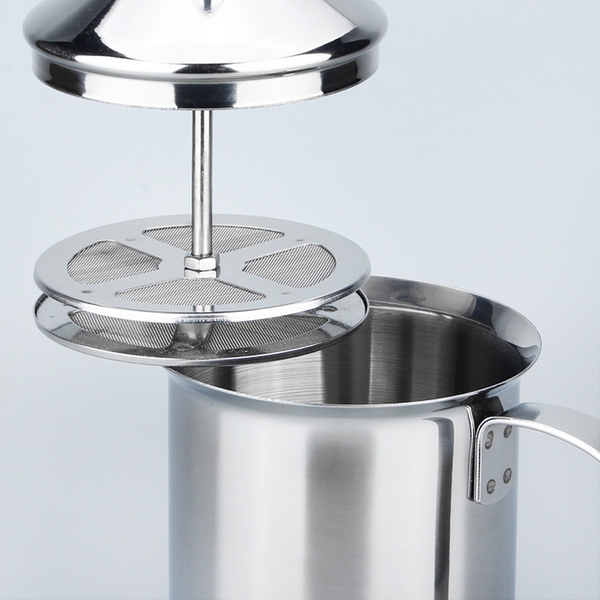 Ca đánh sữa tạo bọt inox 2 lớp có nắp cao cấp 400ml - 800ml - HVL TEA