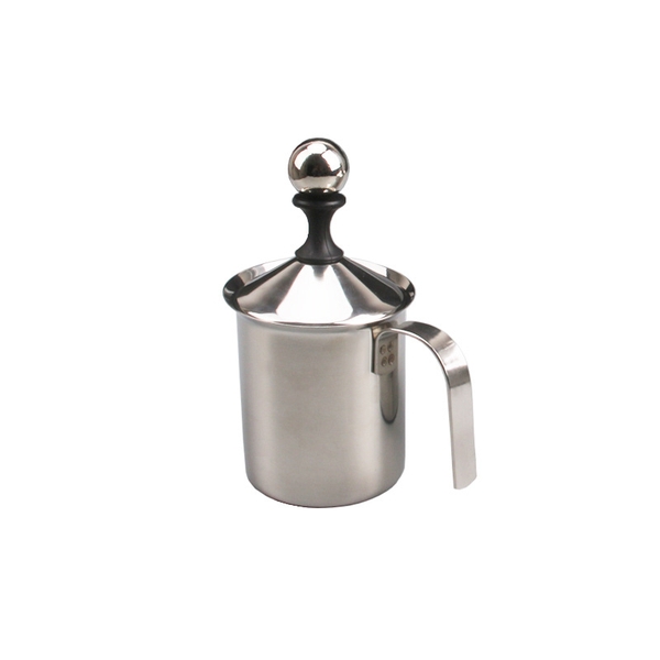 Ca đánh sữa tạo bọt inox 2 lớp có nắp cao cấp 400ml - 800ml - HVL TEA