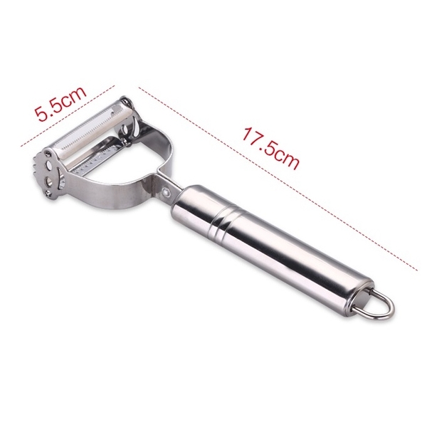 Nạo củ quả inox đa năng 2 in 1 chống han gỉ. Kết hợp bào sợi rau củ nhanh chóng - HVL TEA