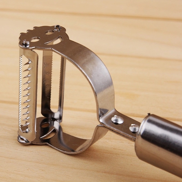 Nạo củ quả inox đa năng 2 in 1 chống han gỉ. Kết hợp bào sợi rau củ nhanh chóng - HVL TEA
