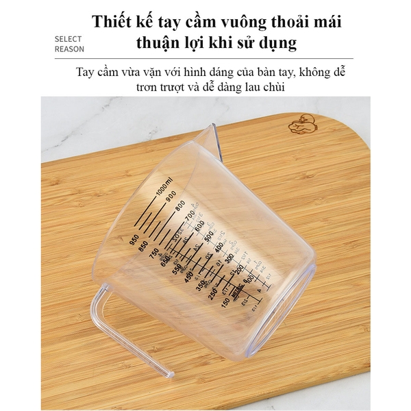 Cốc, ca đong định lượng có vạch chia nhựa PS trong suốt - HVL TEA