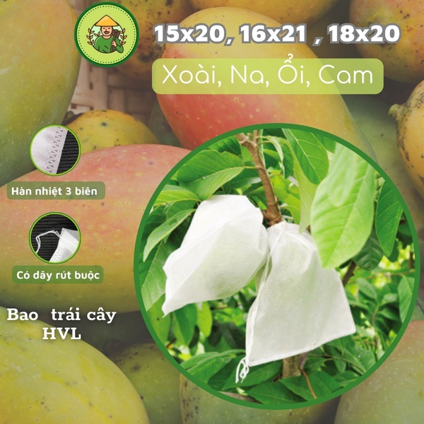 100 Túi Bọc Trái Cây Ổi, Bưởi, Xoài, Na... Nhiều Kích Thước Dùng 3-5 Mùa, Nhiều thương Hiệu - NGUOILAMVUON