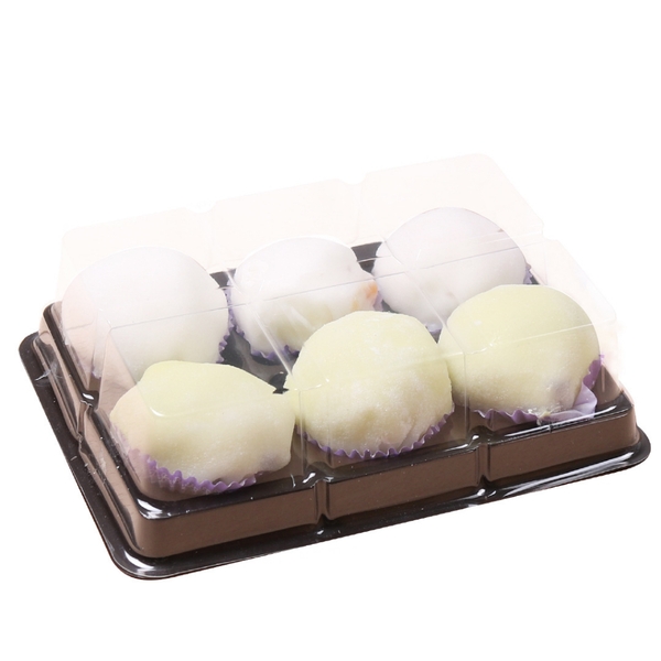 10 Hộp 6 bánh trứng, bánh trung thu, khay đựng bánh có nắp, đựng bánh hình tròn - VUA BAO BÌ