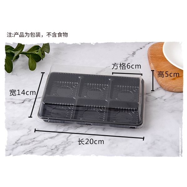 10 Hộp 6 bánh trứng, bánh trung thu, khay đựng bánh có nắp, đựng bánh hình tròn - VUA BAO BÌ