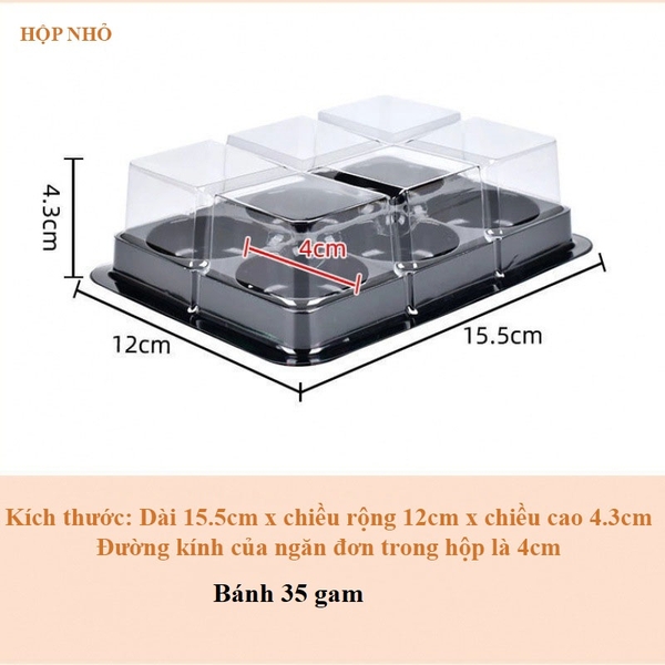 10 Hộp 6 bánh trứng, bánh trung thu, khay đựng bánh có nắp, đựng bánh hình tròn - VUA BAO BÌ