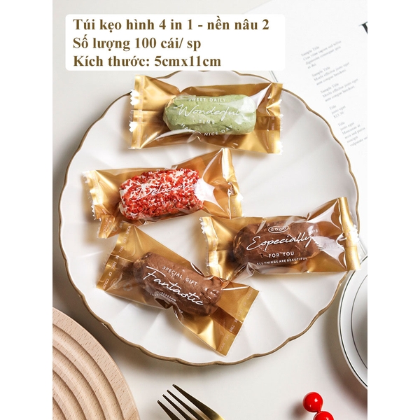 Bao bì đựng kẹo,200 Túi Bao Bì/ Túi OPP Mờ, Hàn Miệng