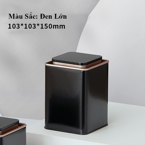[Mã SGBAU30 ] Hộp trà thiếc vuông cổ thấp - HVL TEA