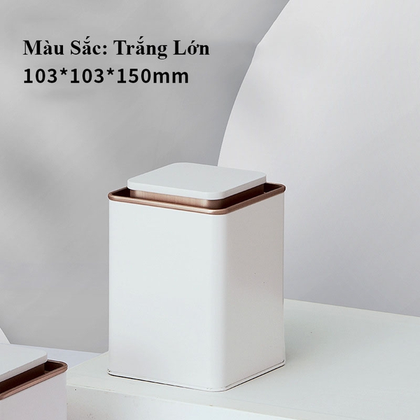 [Mã SGBAU30 ] Hộp trà thiếc vuông cổ thấp - HVL TEA
