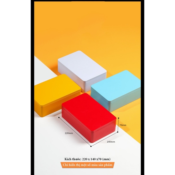 Hộp trà thiếc Hình Chữ Nhật Ngang 22x14x7cm - HVL TEA