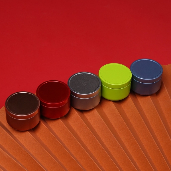 Lon trà thiếc tròn nhỏ nhiều màu sắc - HVL TEA