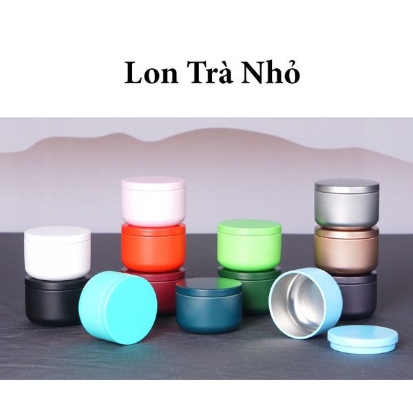 Lon trà thiếc tròn nhỏ nhiều màu sắc - HVL TEA