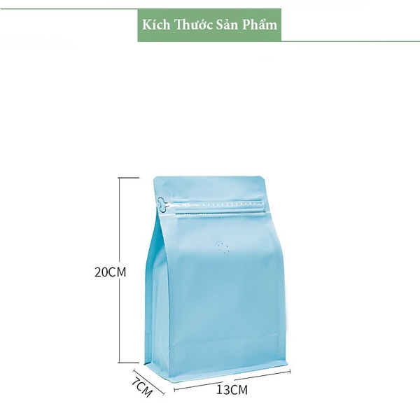 Túi giấy kfaft nhôm đựng trà, cà phê niêm phong có van khí cao cấp, 1 túi/ sản phẩm - HVL TEA