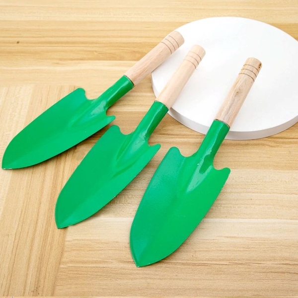 Xẻng Trồng Cây Cán Gỗ Cầm Tay 26cm Siêu Bén Super Farmer