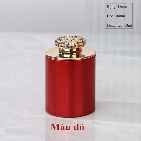 Lon trà thiếc nhỏ có nắp kim cương hoa mận kích thước 48x70mm - HVL TEA