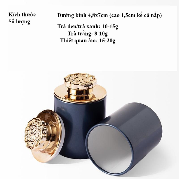 Lon trà thiếc nhỏ có nắp kim cương hoa mận kích thước 48x70mm - HVL TEA