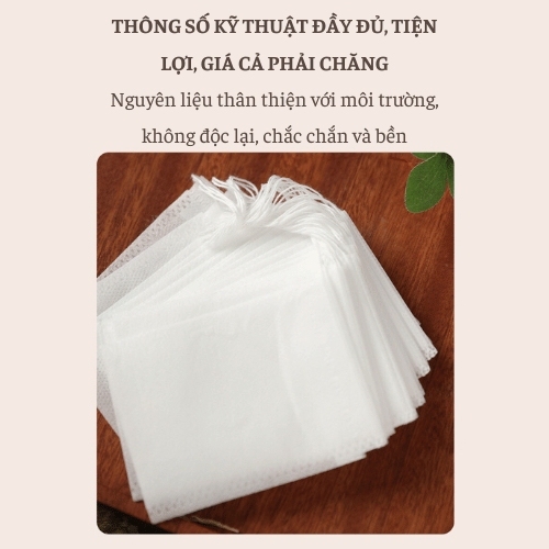 Combo 100 Túi lọc trà, cafe, thảo dược nhiều kích thước, công nghệ mới, vải không dệt - HVL