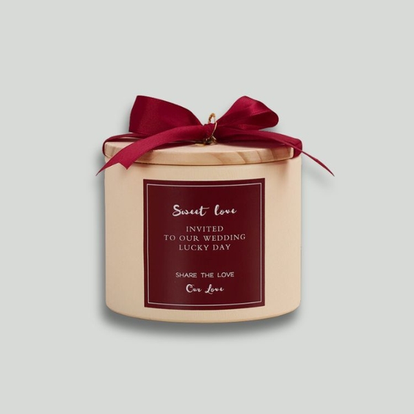 Hộp trà giấy kraft tròn nắp gỗ mẫu mới - HVL TEA