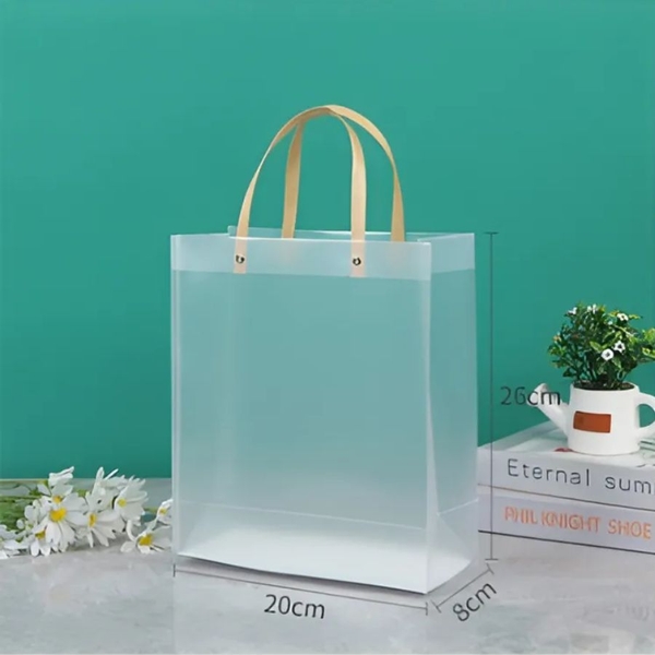 Túi nhựa PVC trong suốt quai giấy