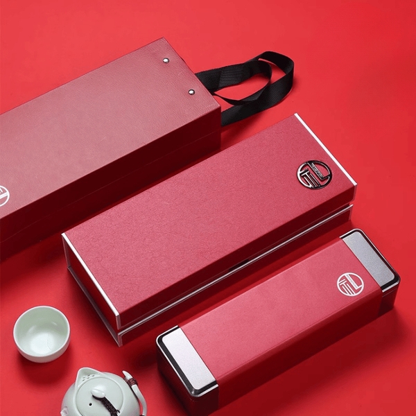 Bộ hộp trà thiếc đựng trà hình chữ nhật dài kèm túi cao cấp - HVL TEA