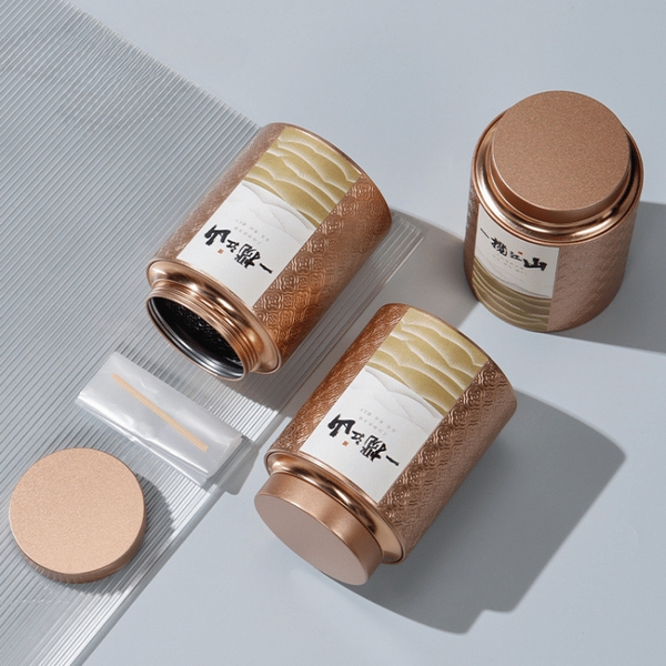 Bộ hộp trà có tay cầm gỗ 2 hộp tròn cao cấp - HVL TEA