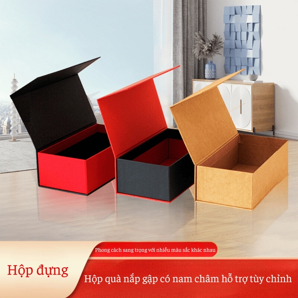 Hộp đựng trà quà tặng nam châm hình hộp chữ nhật sang trọng - HVL TEA