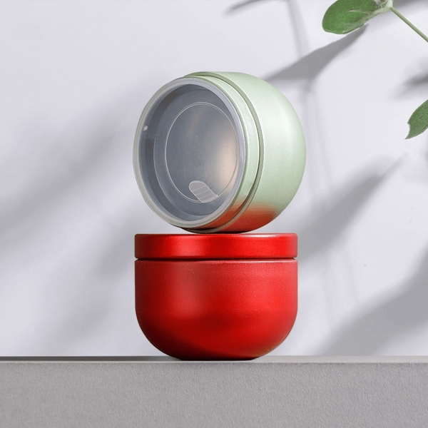 Lon trà thiếc nhỏ có nắp trong suốt, hộp trà nhỏ gọn làm quà tặng mẫu mới - HVL TEA