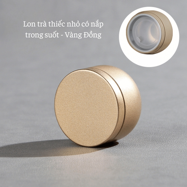 Lon trà thiếc nhỏ có nắp trong suốt, hộp trà nhỏ gọn làm quà tặng mẫu mới - HVL TEA