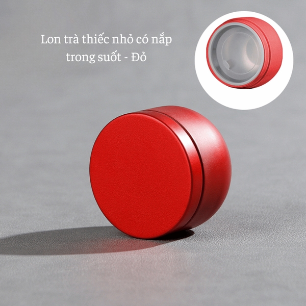 Lon trà thiếc nhỏ có nắp trong suốt, hộp trà nhỏ gọn làm quà tặng mẫu mới - HVL TEA