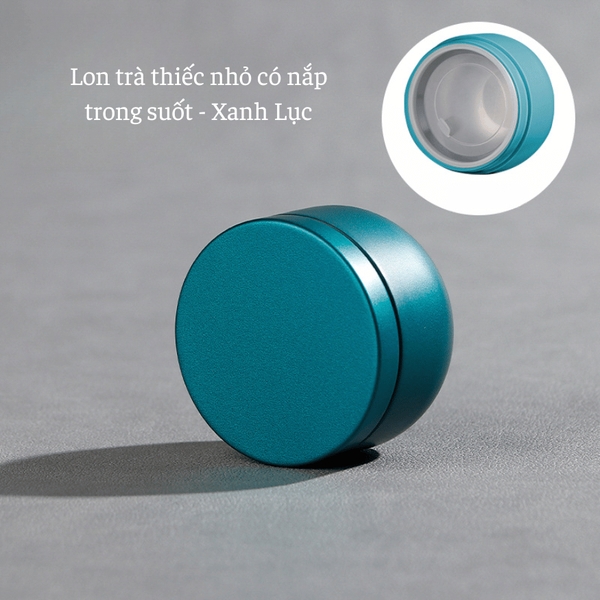 Lon trà thiếc nhỏ có nắp trong suốt, hộp trà nhỏ gọn làm quà tặng mẫu mới - HVL TEA
