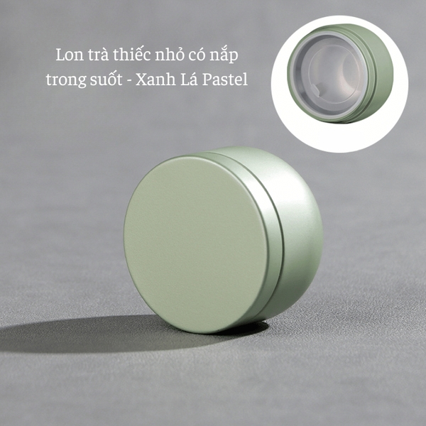 Lon trà thiếc nhỏ có nắp trong suốt, hộp trà nhỏ gọn làm quà tặng mẫu mới - HVL TEA
