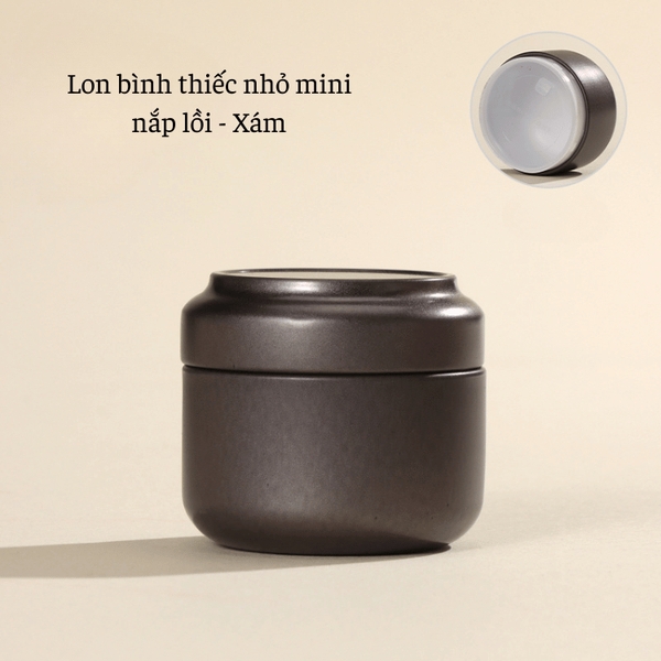 Lon trà thiếc nhỏ mini nắp lồi làm quà tặng, nhiều màu mẫu mới - HVL TEA
