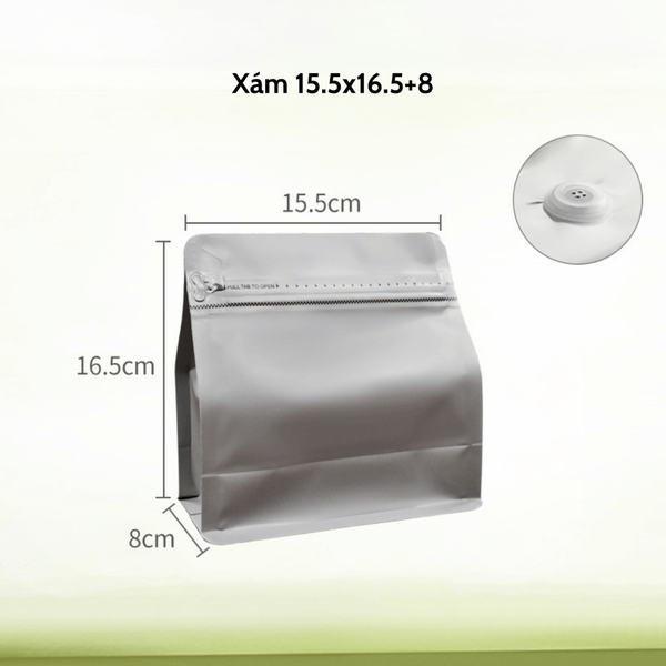 Túi kraft nhôm niêm phong có van khí mẫu mới - HVL TEA