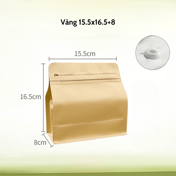 Túi kraft nhôm niêm phong có van khí mẫu mới - HVL TEA
