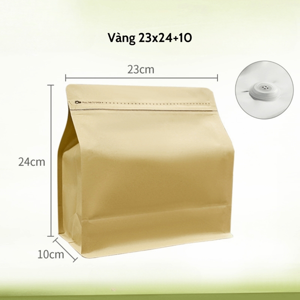 Túi kraft nhôm niêm phong có van khí mẫu mới - HVL TEA